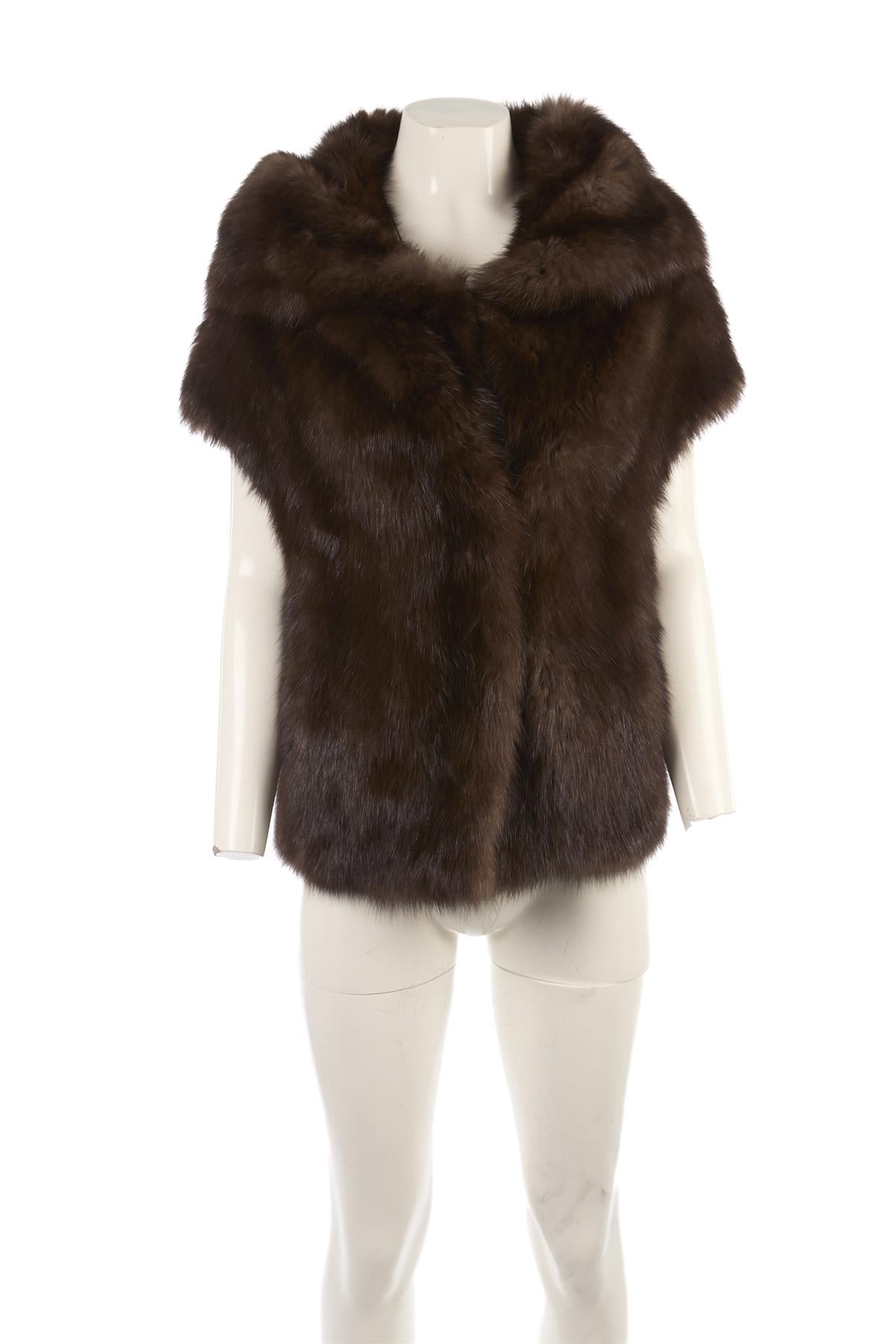 YVES SALOMON BROWN SABLE FUR JACKET FR 36 UK 8