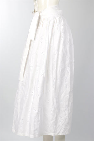 CHLOÉ + ERES WHITE LINEN MAXI SKIRT FR 42 UK 14
