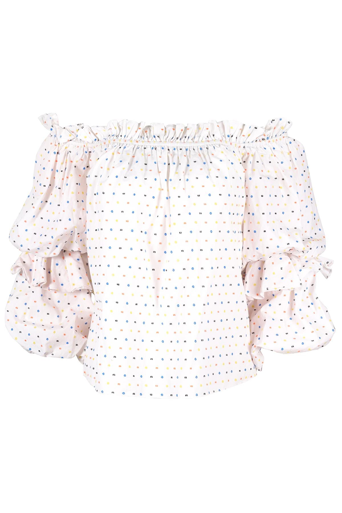 CAROLINE CONSTAS WHITE COTTON TOP XSMALL