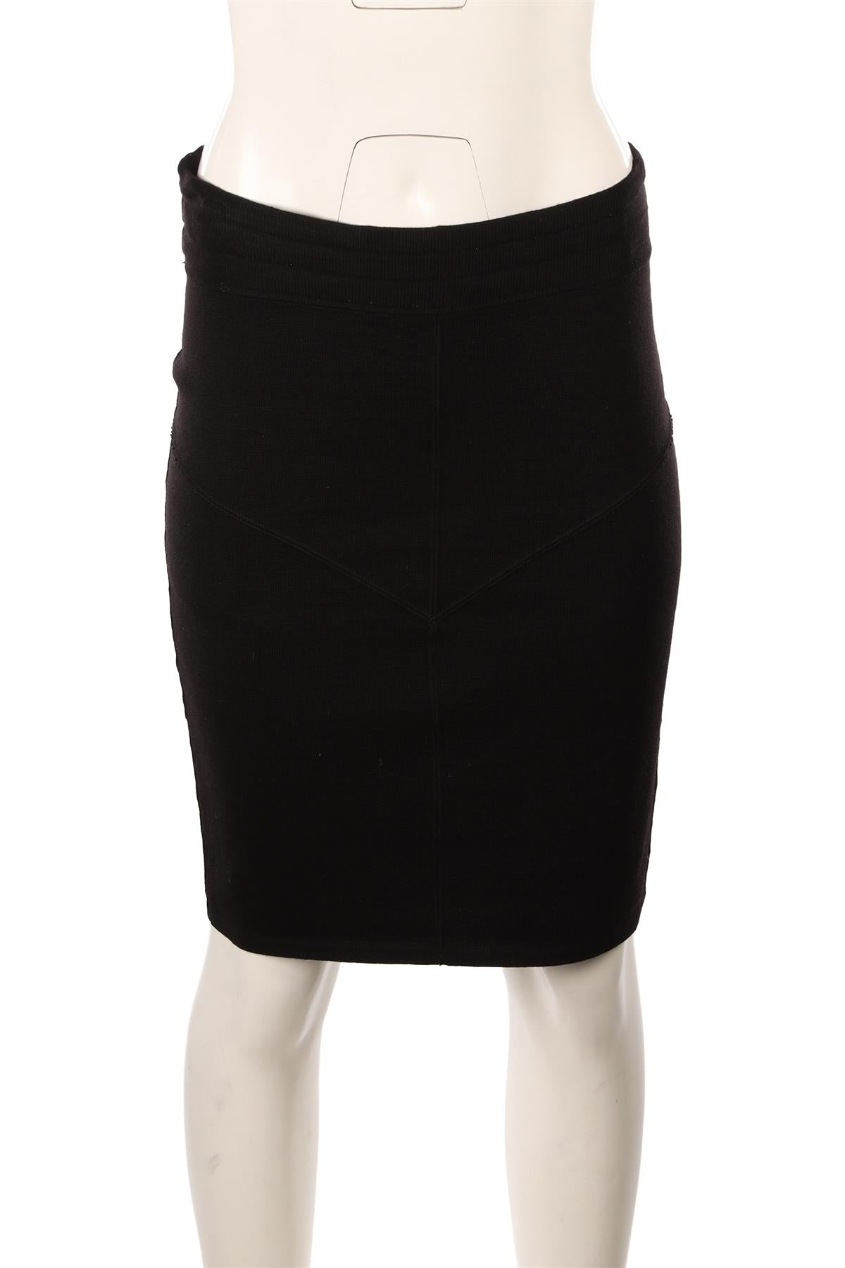 ALAÏA BLACK VINTAGE WOOL SKIRT MEDIUM