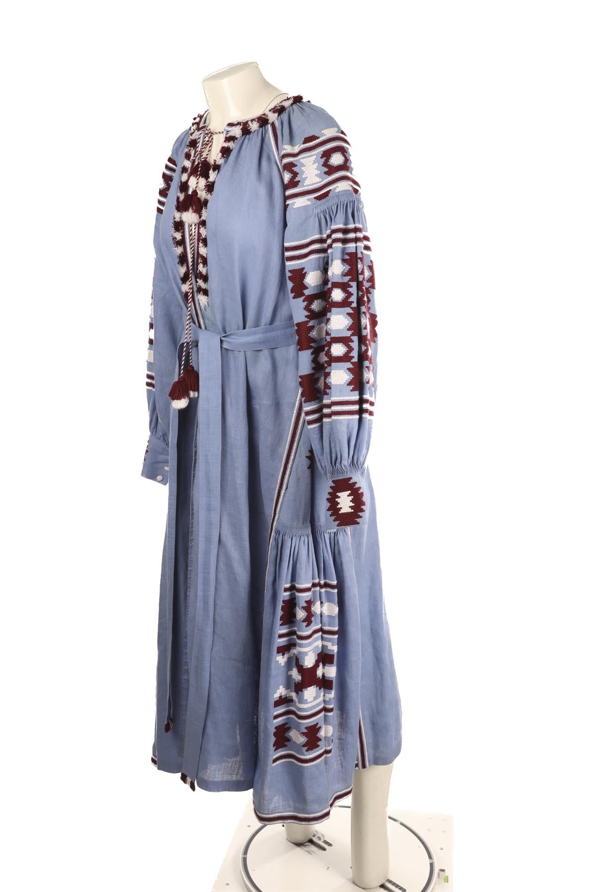 VITA KIN BLUE LINEN MAXI DRESS ONE SIZE