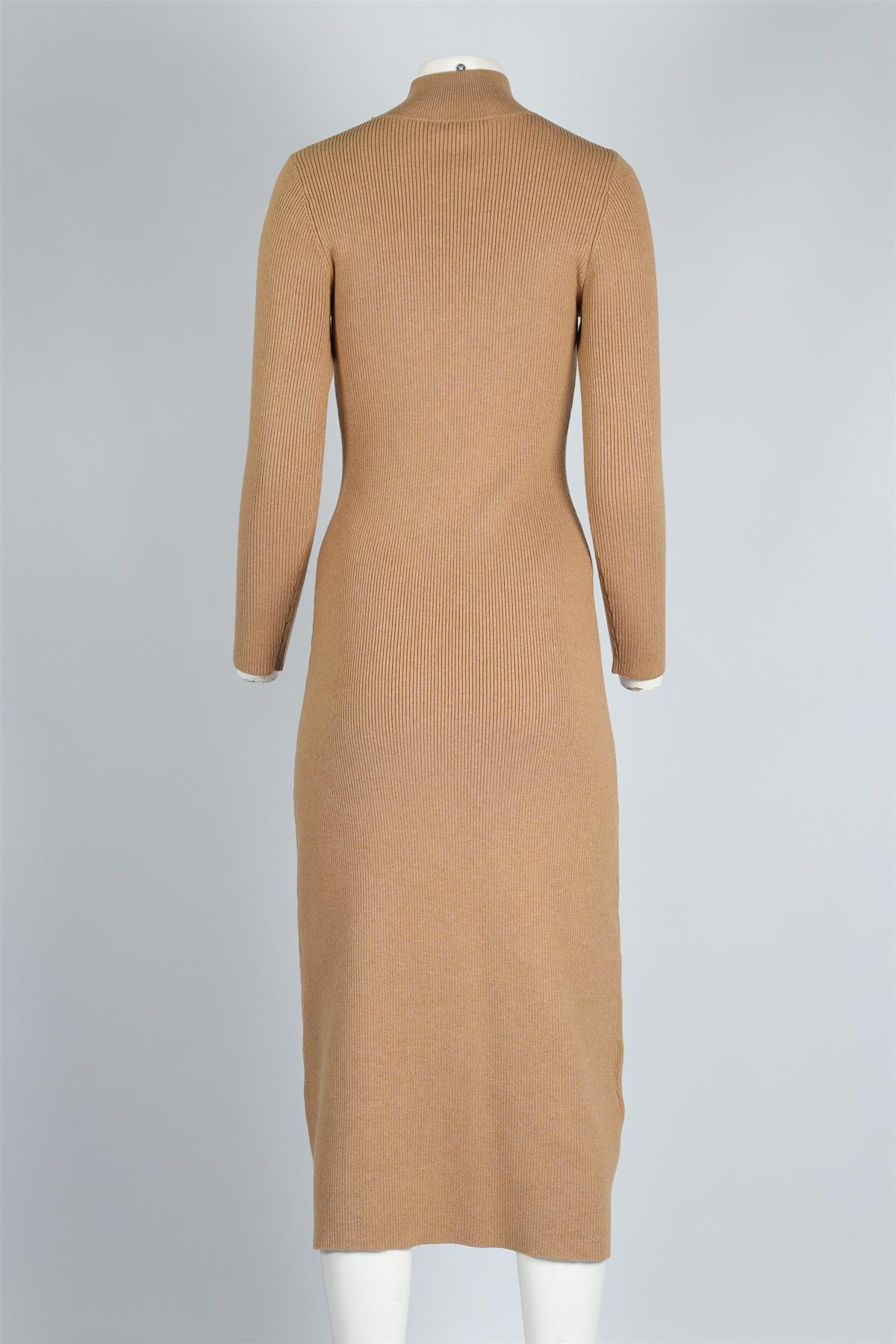 SEZANE TAN WOOL MAXI DRESS MEDIUM