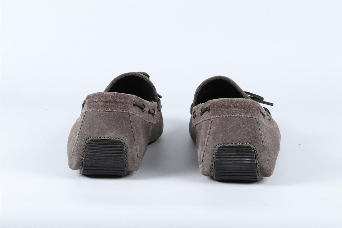 BOTTEGA VENETA GREY MEN'S INTRECCIATO SUEDE LOAFERS EU 43 UK 9 US 10