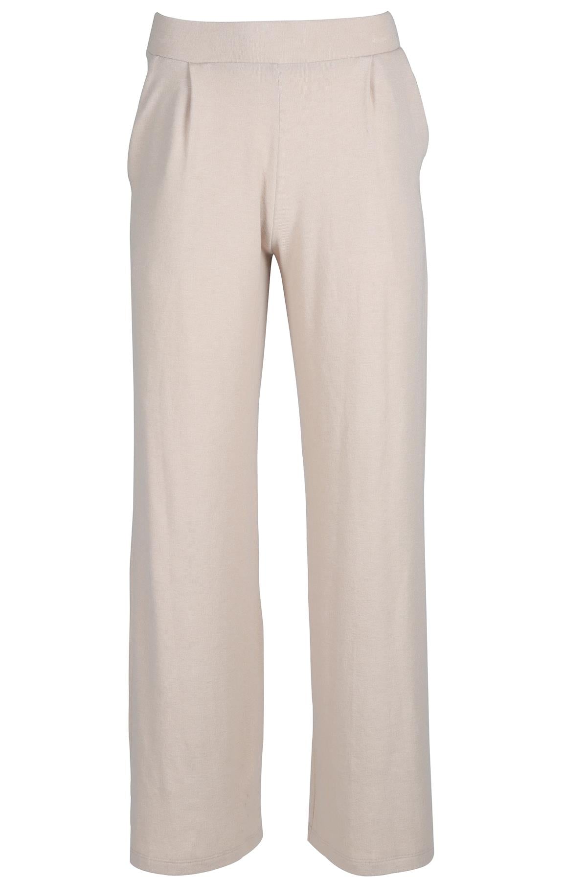 LESET BEIGE JERSEY WIDE LEG PANTS XSMALL