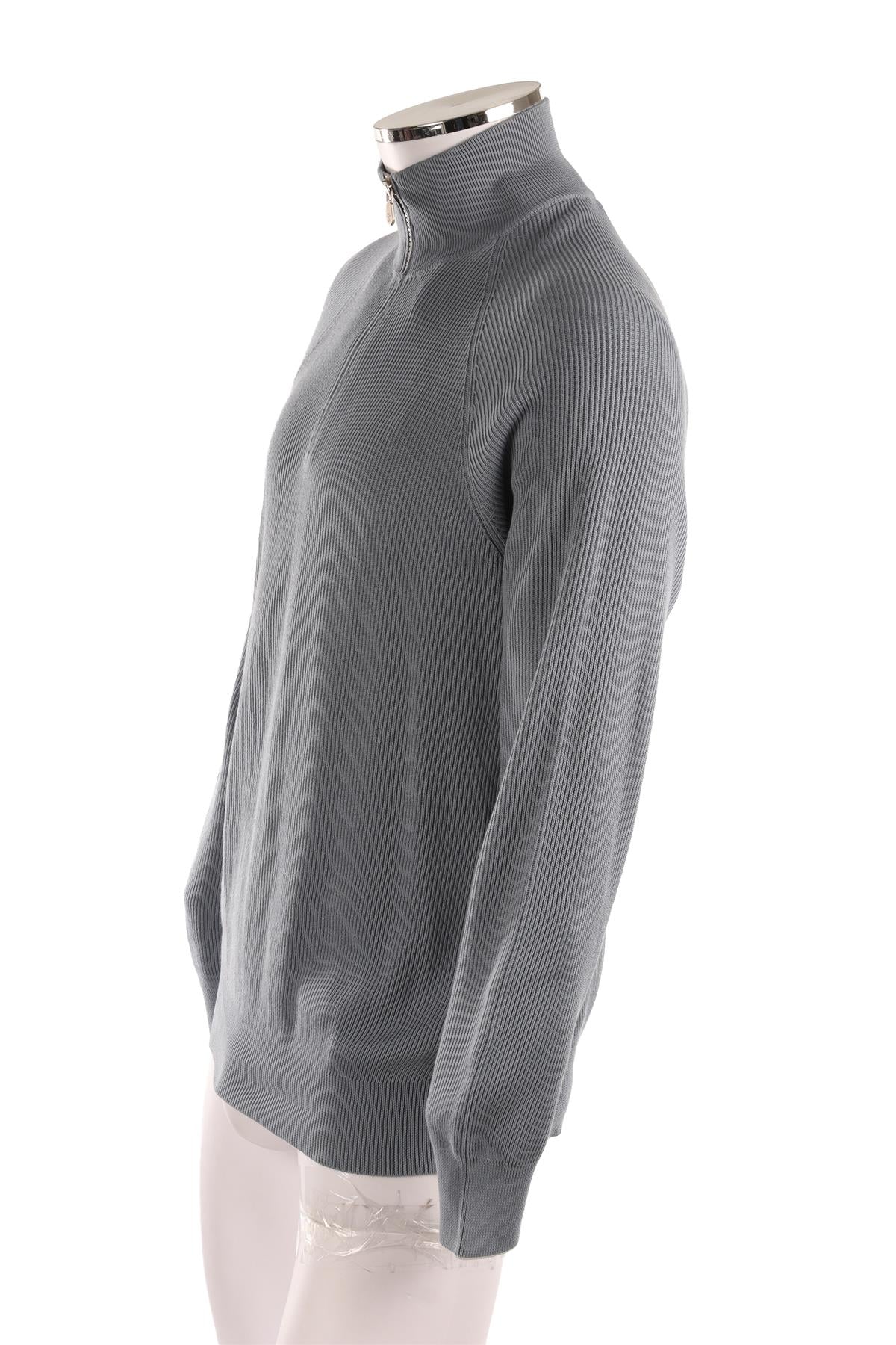 BRUNELLO CUCINELLI BLUE MEN'S COTTON SWEATER IT 50