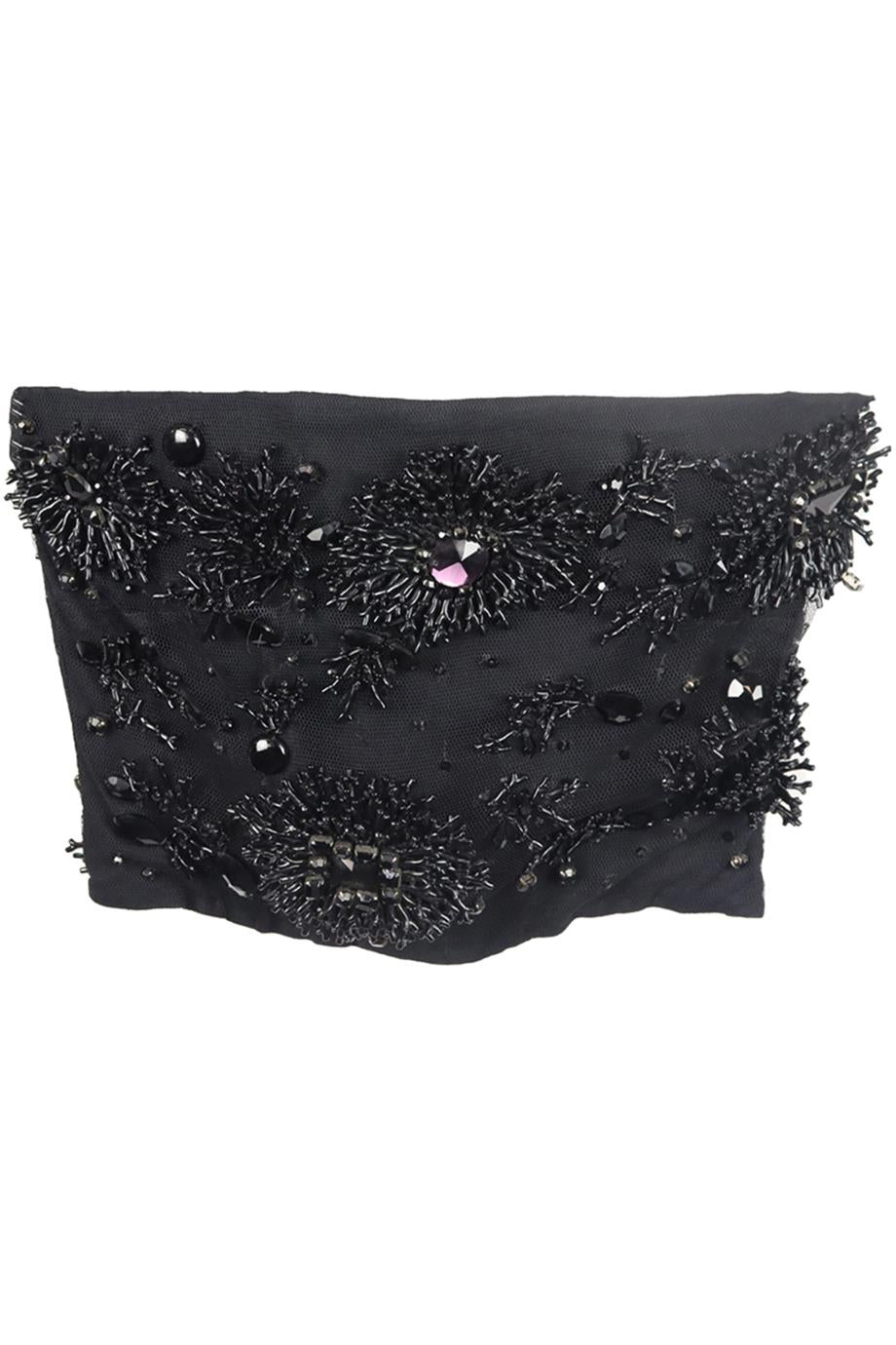 ALBERTA FERRETTI STRAPLESS EMBELLISHED STRETCH TULLE BUSTIER TOP IT 38 UK 6