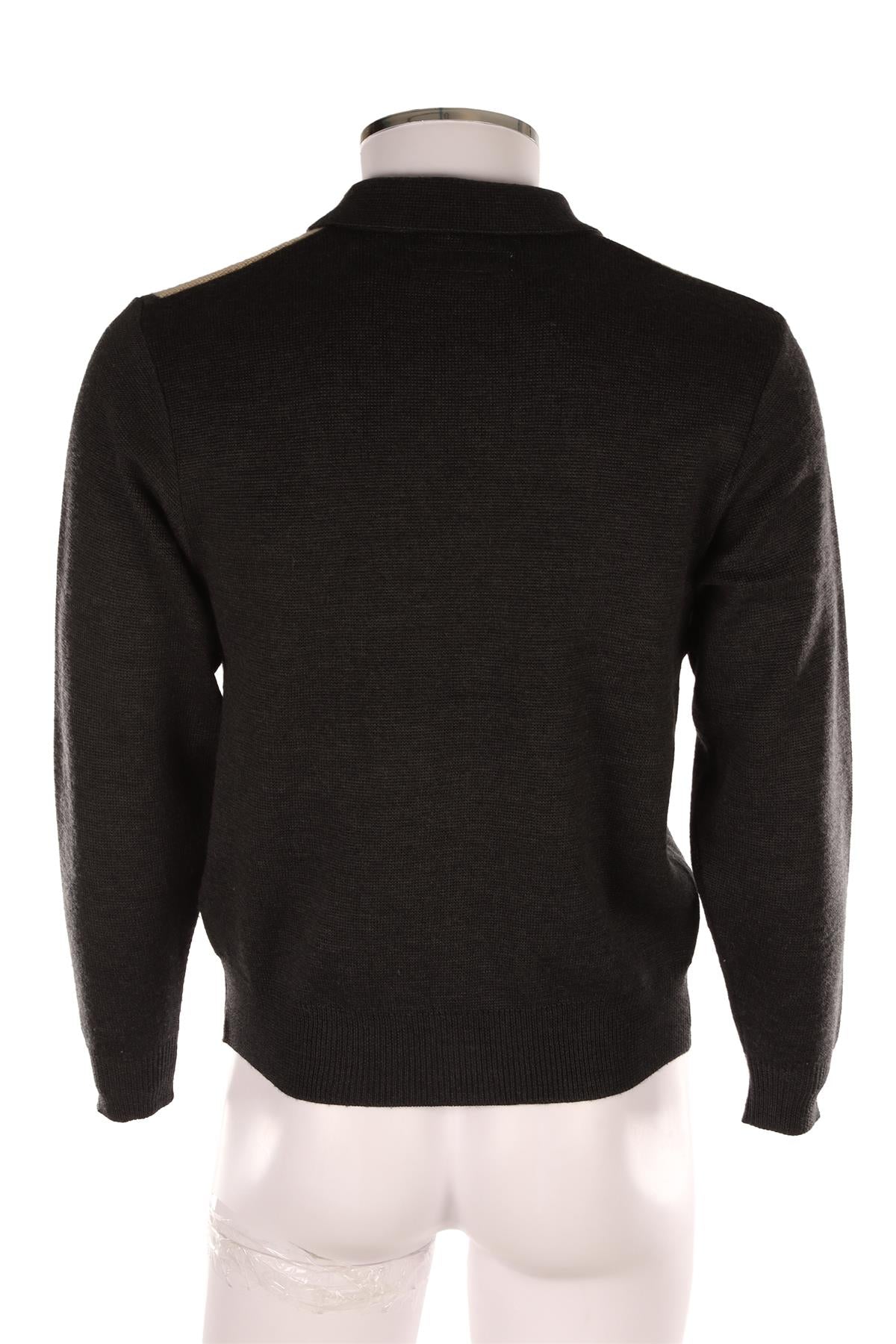SASQUATCHFABRIX GREY MEN'S WOOL CARDIGAN SMALL