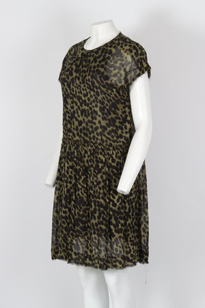 ISABEL MARANT ÉTOILE LEOPARD PRINT SILK MINI DRESS FR 34 UK 6