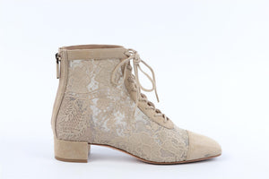 CHRISTIAN DIOR BEIGE NAUGHTILY-D SUEDE ANKLE BOOTS EU 38 UK 5 US 8