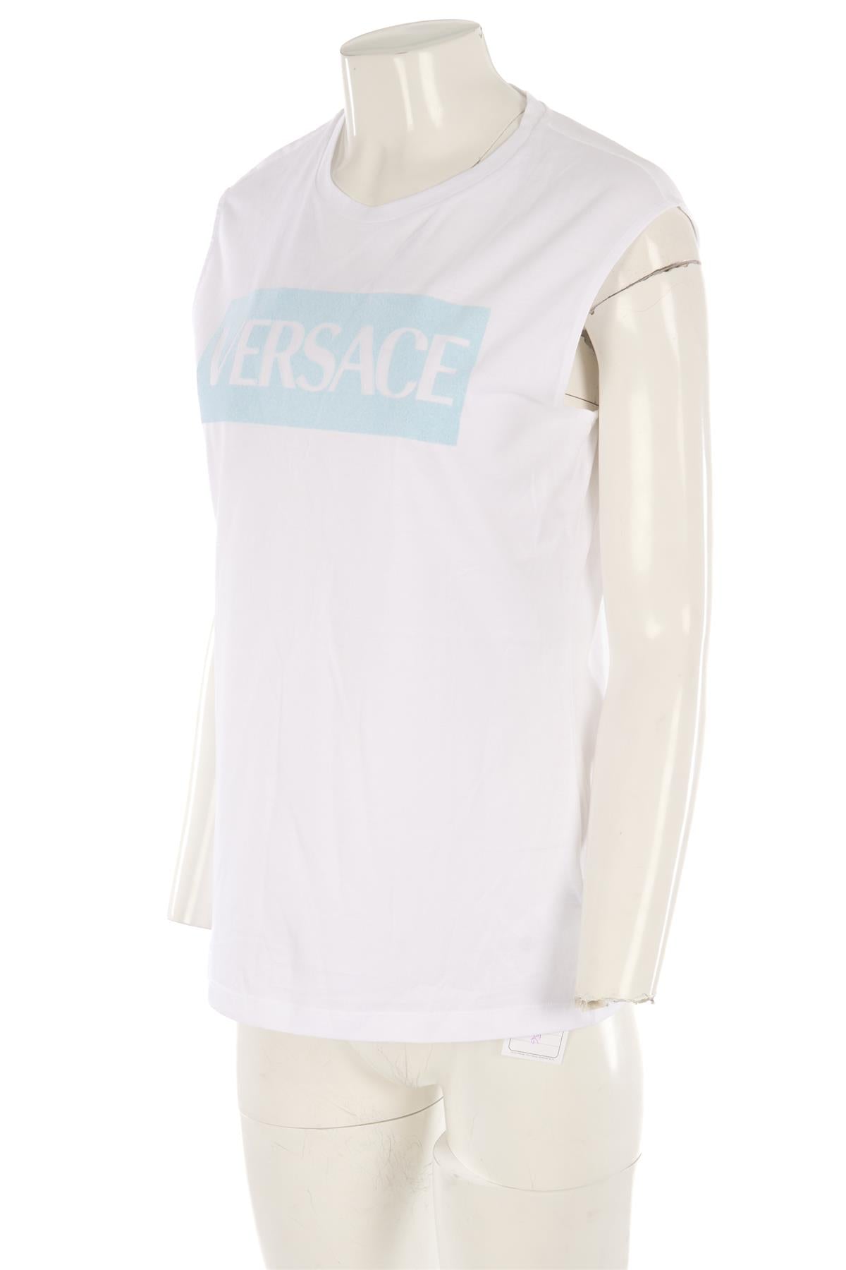 VERSACE WHITE COTTON T-SHIRT IT 40 UK 8
