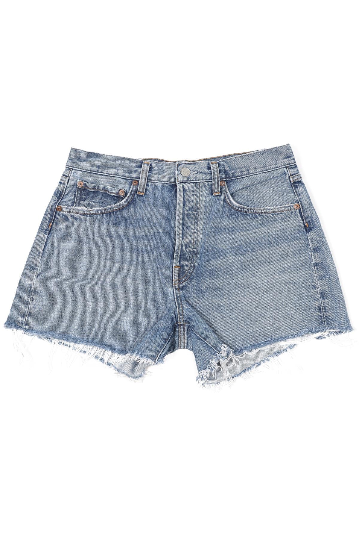 AGOLDE BLUE HIGH RISE DENIM SHORTS W28 UK 10