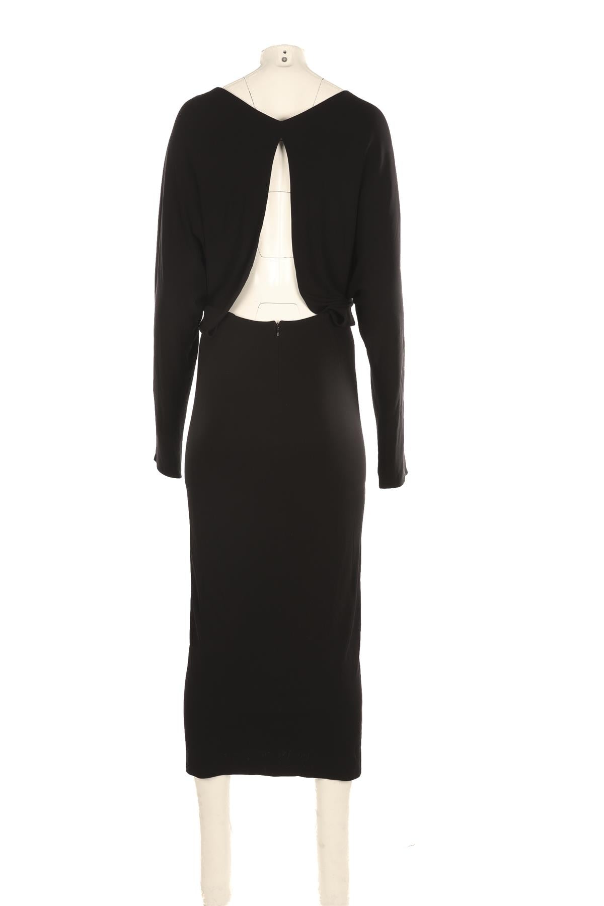 KHAITE BLACK JERSEY MAXI DRESS MEDIUM