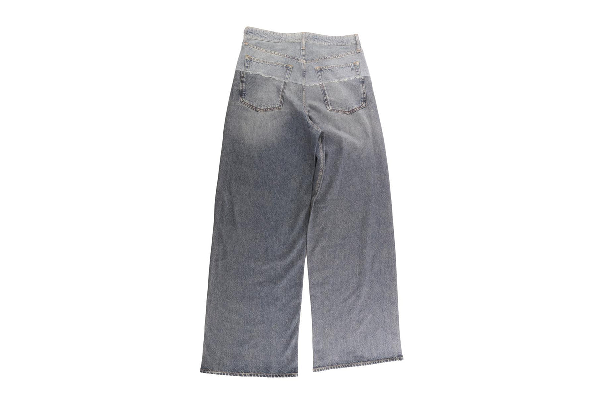 RAG & BONE BLUE COTTON WIDE LEG PANTS W29 UK 10-12