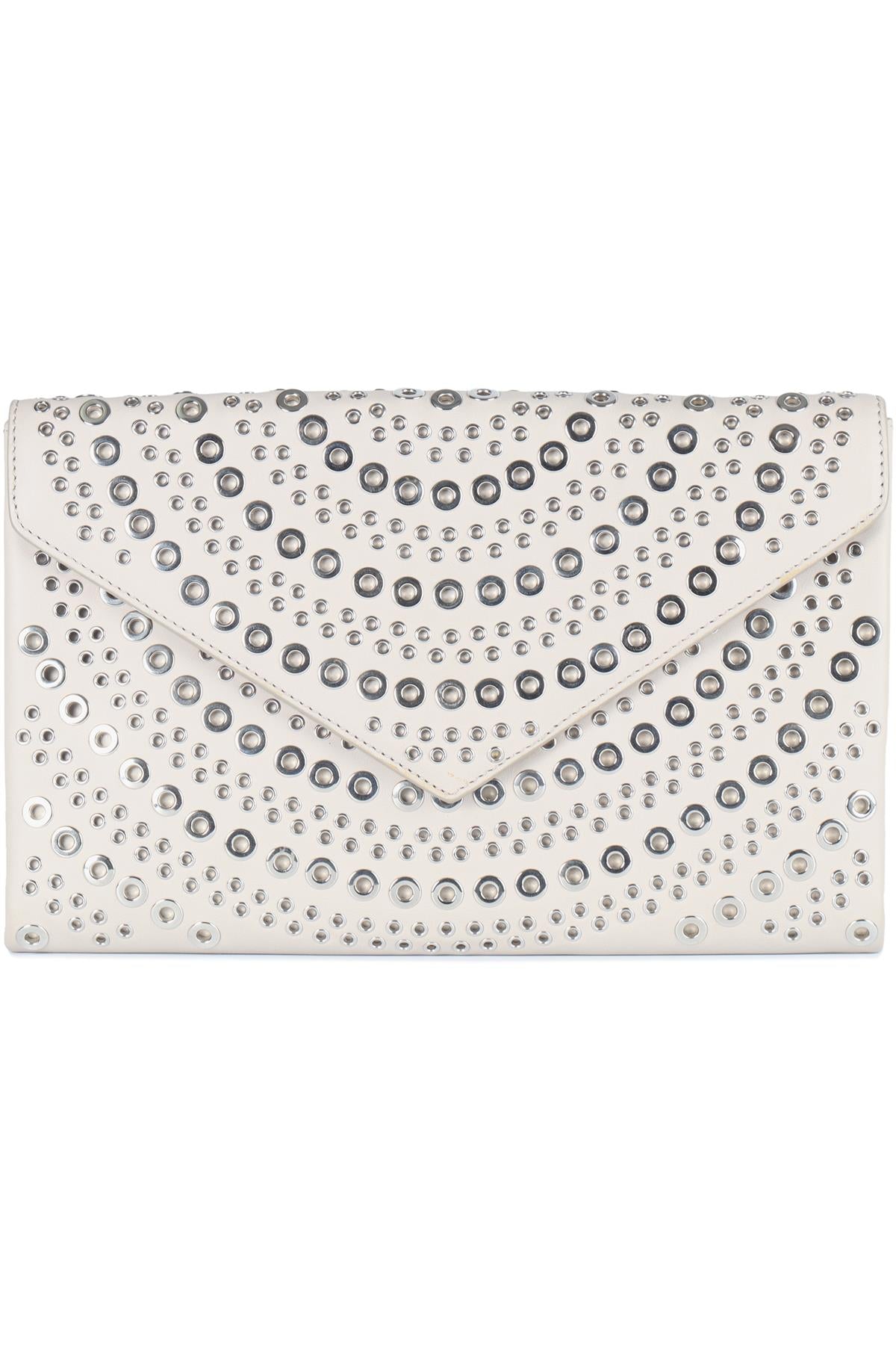 ALAÏA GREY LEATHER CLUTCH