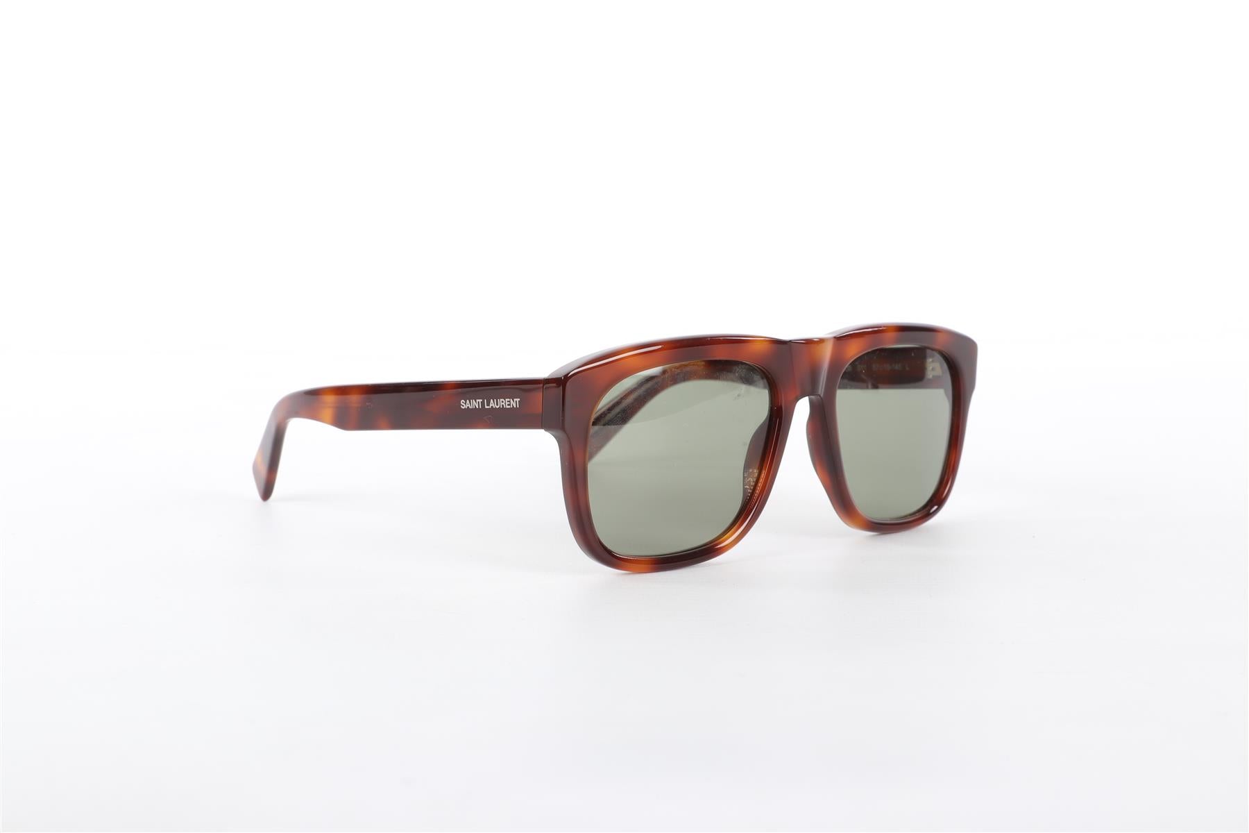 SAINT LAURENT BROWN D FRAME ACETATE SUNGLASSES ONE SIZE
