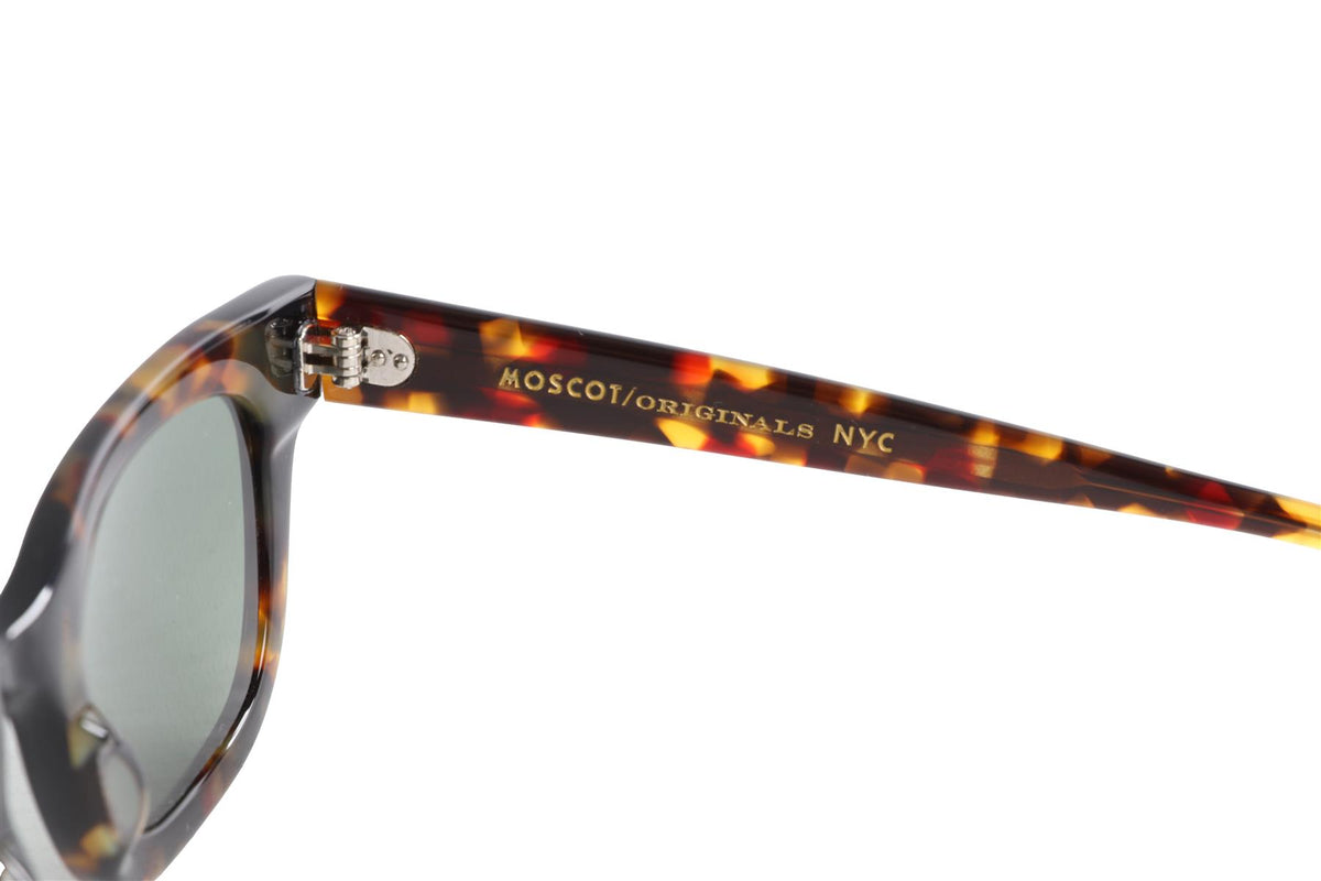 MOSCOT BROWN SQUARE FRAME ACETATE SUNGLASSES