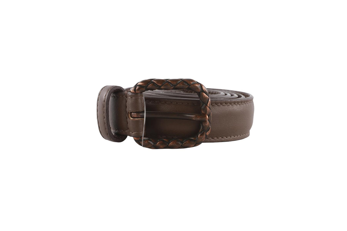 BOTTEGA VENETA BROWN LEATHER WAIST BELT 75CM