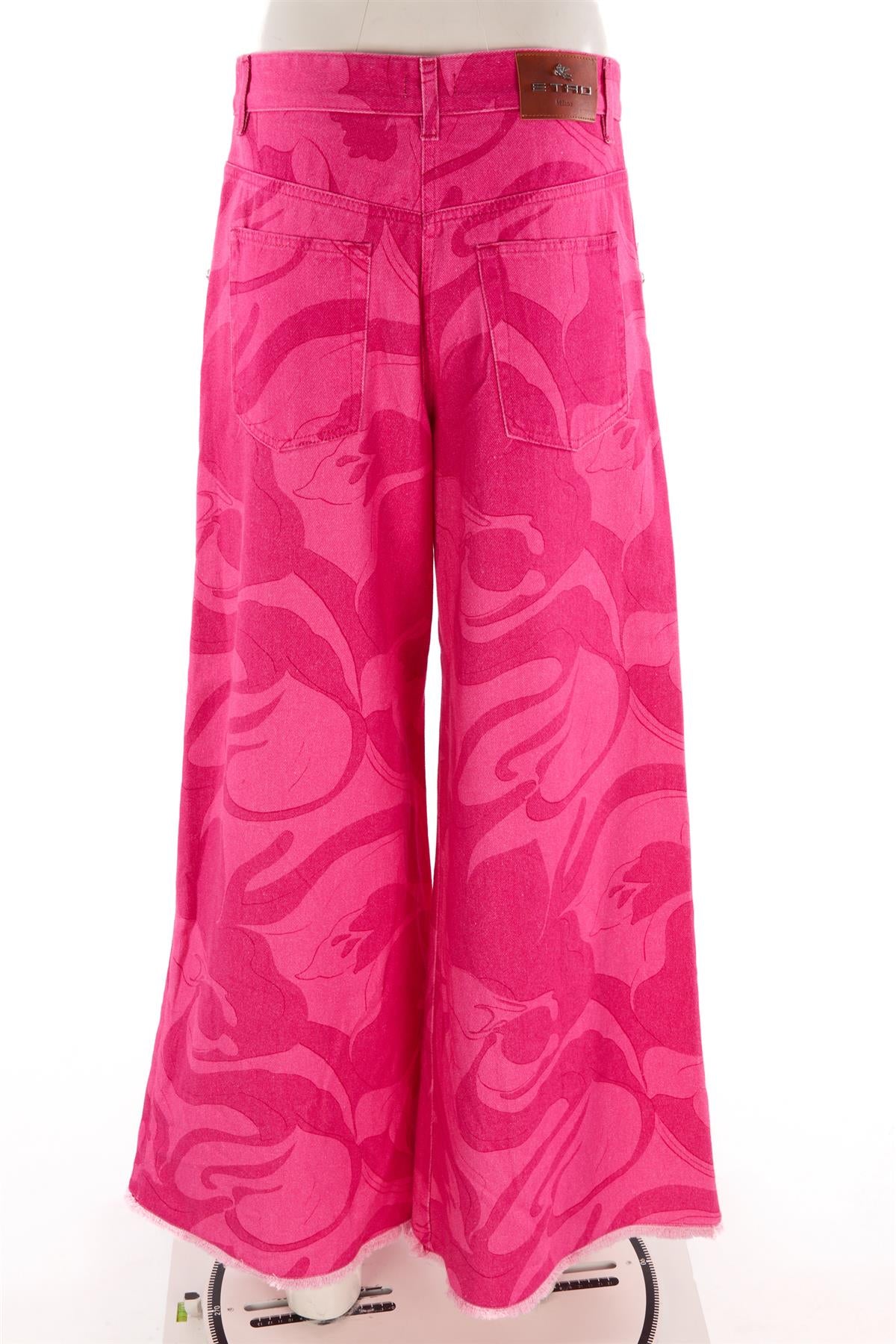 ETRO PINK HIGH RISE WIDE LEG JEANS W28 UK 10