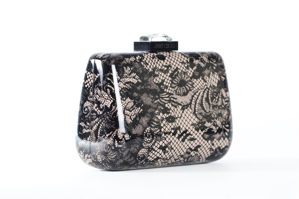 JIMMY CHOO NUDE PERSPEX CLUTCH