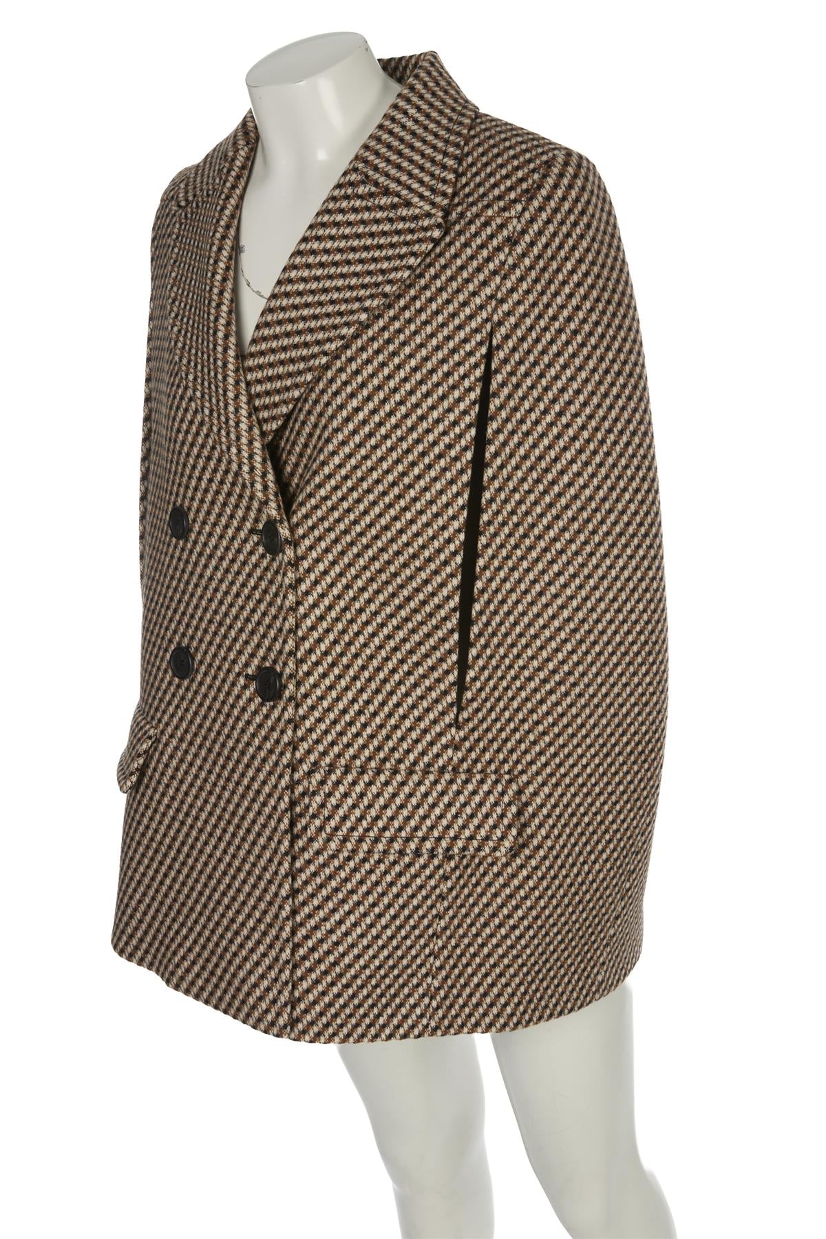 PRADA BROWN 2014 WOOL CAPE IT 40 UK 8