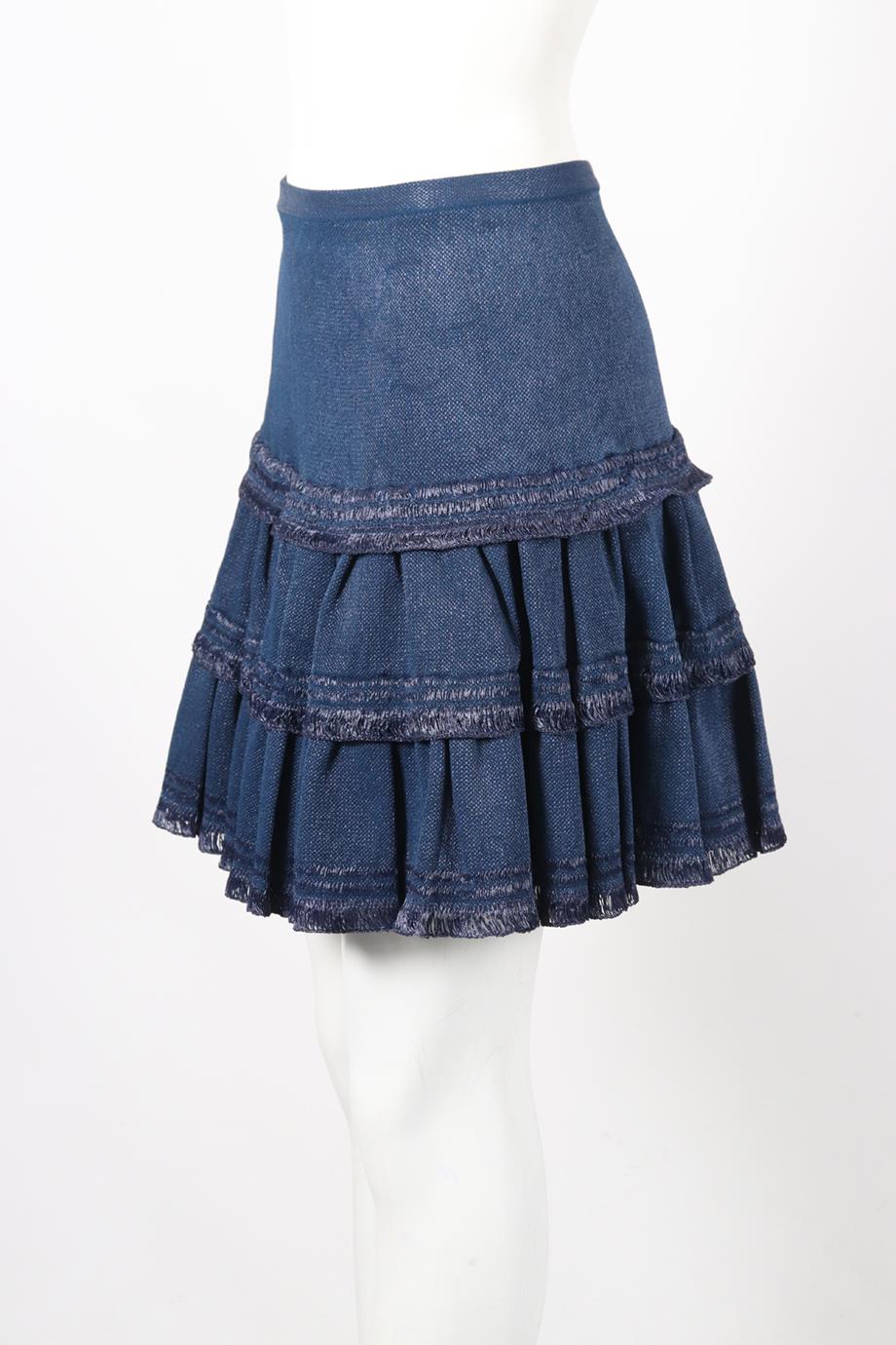 AZZEDINE ALAÏA JACQUARD KNIT MINI SKIRT FR 40 UK 12