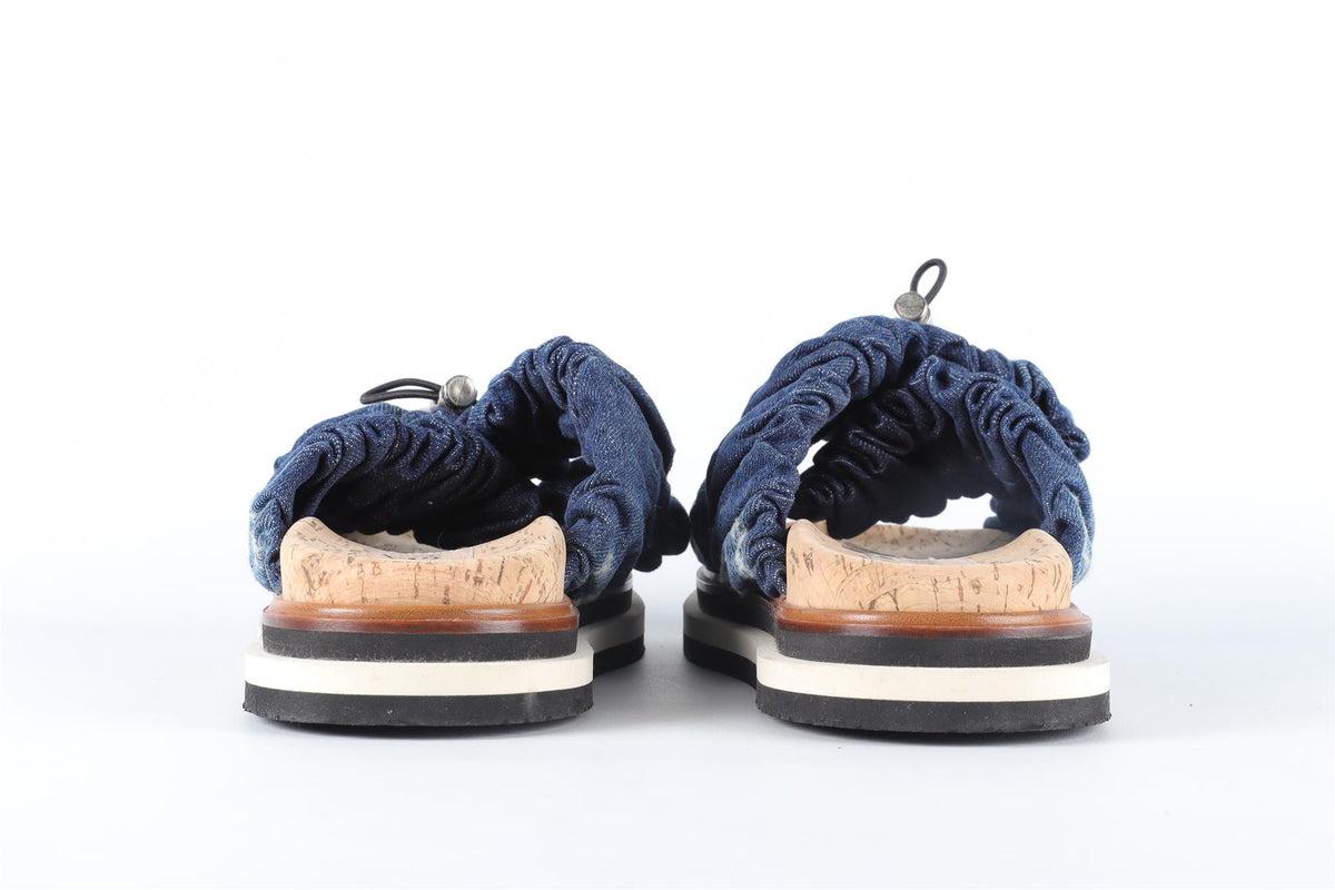 HOGAN BLUE DENIM SANDALS EU 37 UK 4 US 7