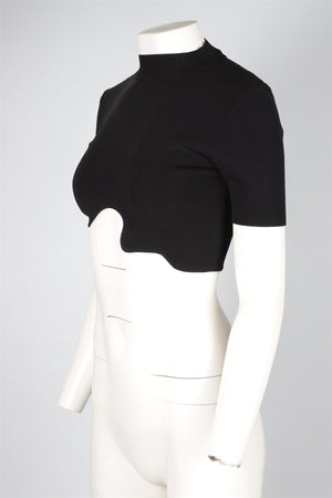 CHRISTOPHER ESBER BLACK KNIT TOP MEDIUM