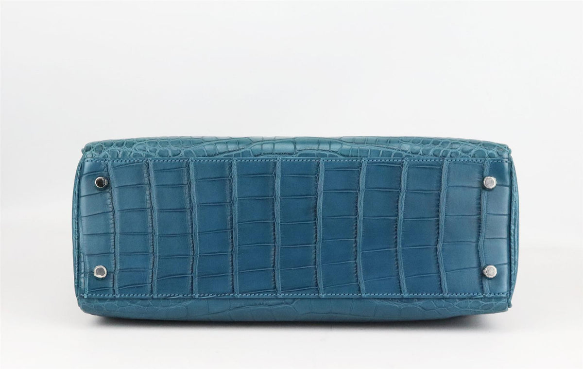 HERMÈS 2015 KELLY 32CM MATTE ALLIGATOR MISSISSIPPIENSIS LEATHER BAG