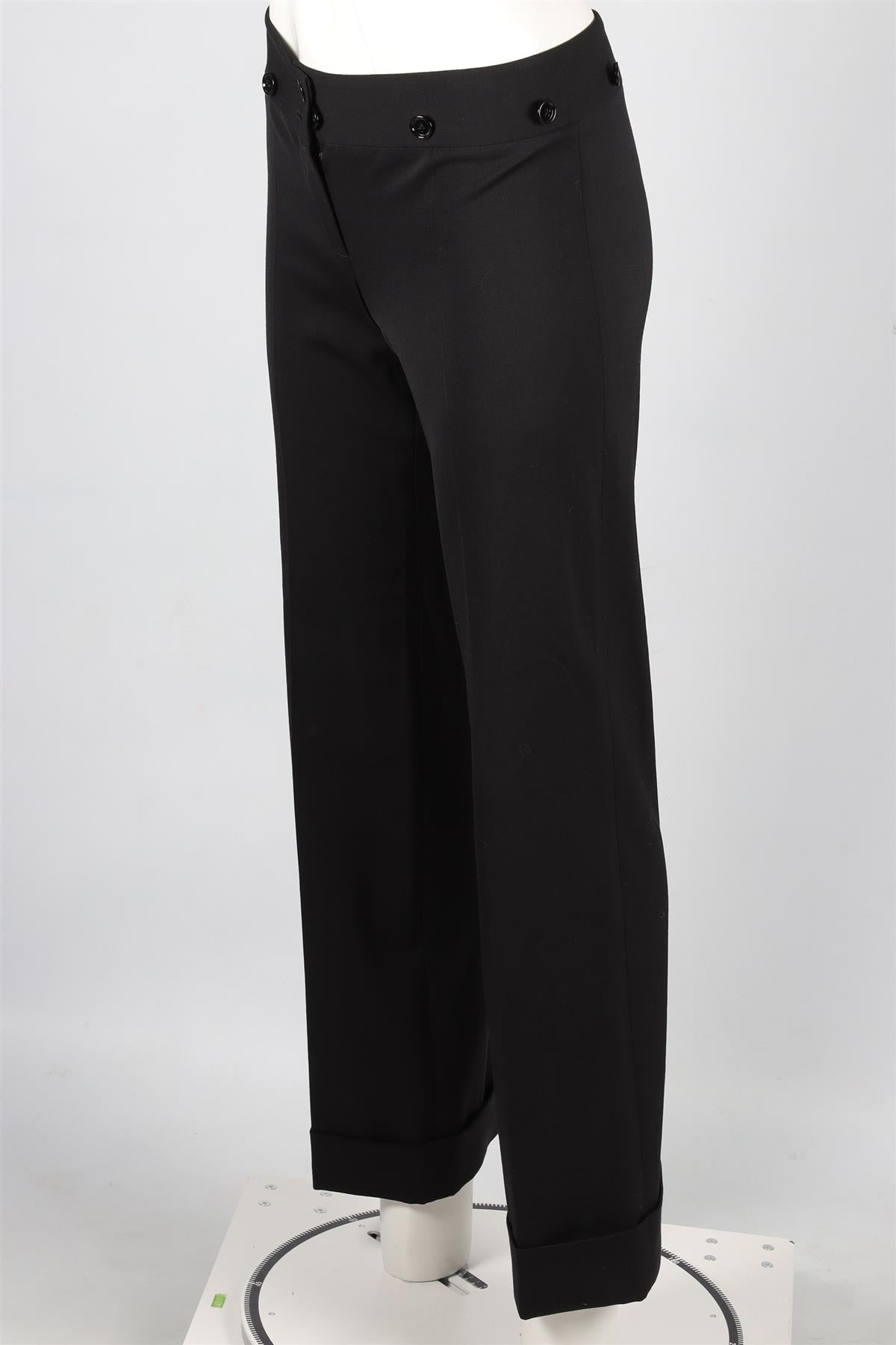 DOLCE & GABANNA BLACK WOOL STRAIGHT LEG PANTS IT 40 UK 8