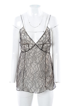 KHAITE BLACK LACE TOP US 4 UK 8