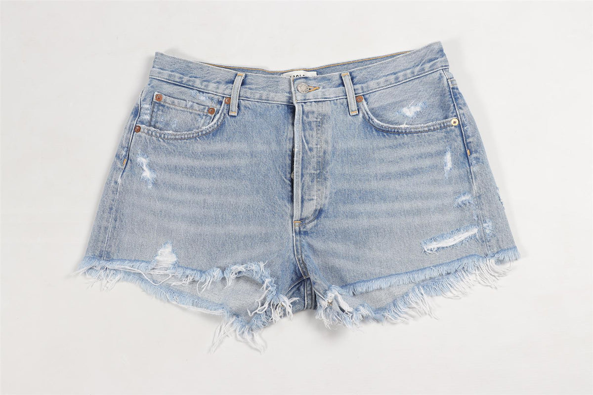 AGOLDE BLUE HIGH RISE DENIM SHORTS W29 UK 10-12