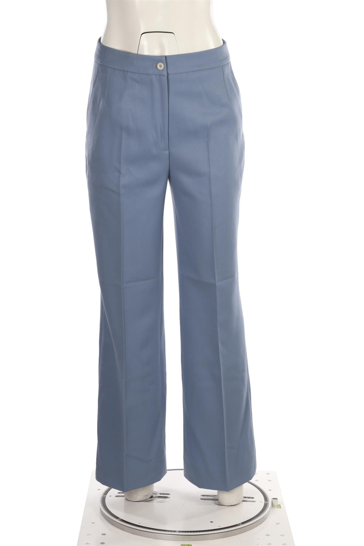 BLUE WOOL WIDE LEG PANTS