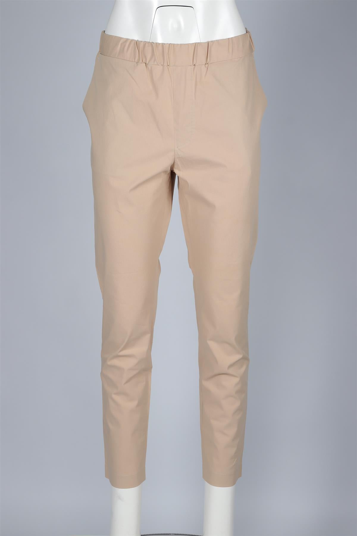 BOTTEGA VENETA BEIGE COTTON STRAIGHT LEG PANTS IT 46 UK 14