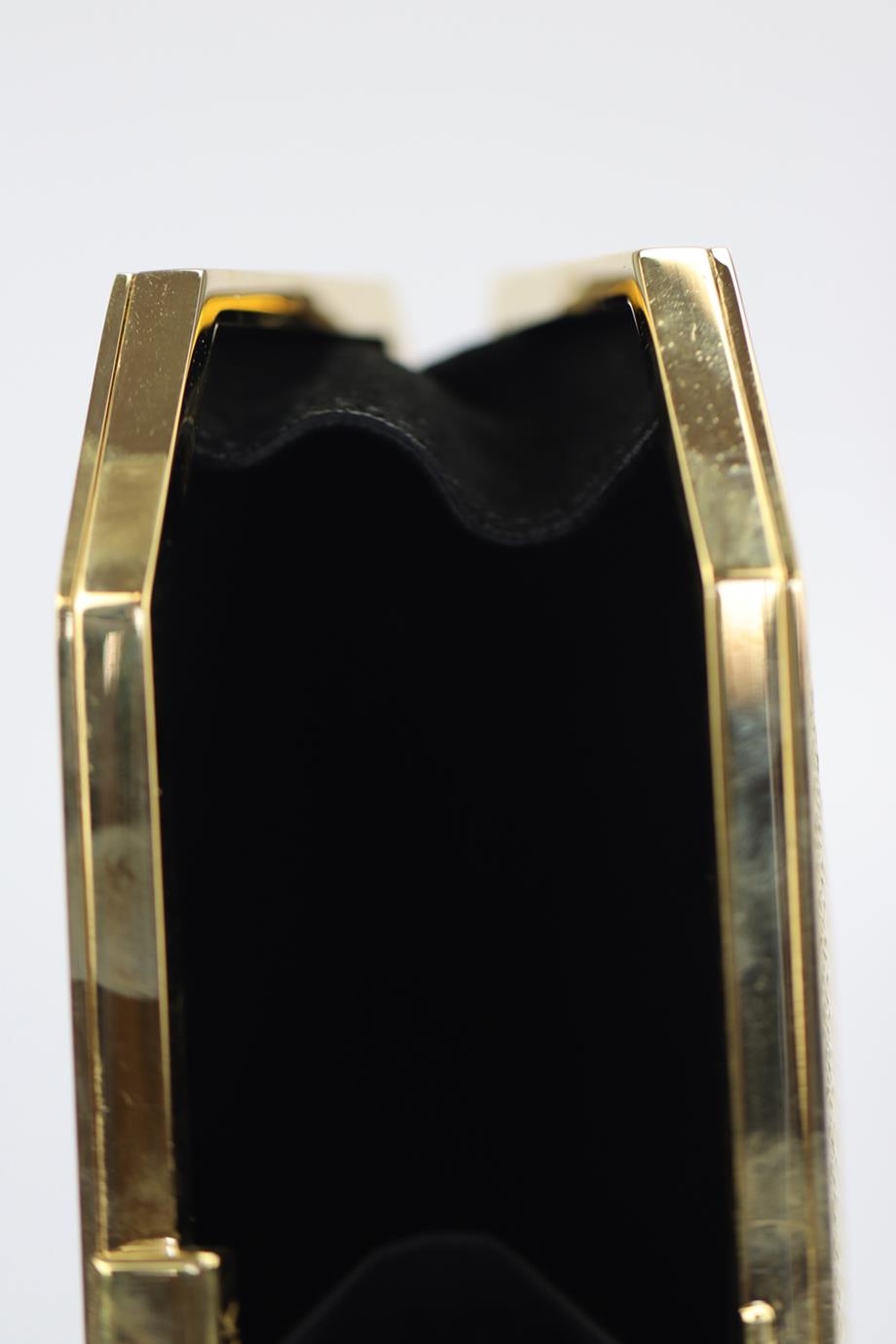 STARK EMBOSSED GOLD TONE CLUTCH