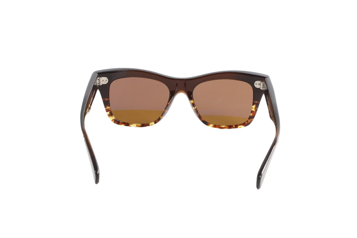 OLIVER PEOPLES BROWN SQUARE FRAME ACETATE SUNGLASSES