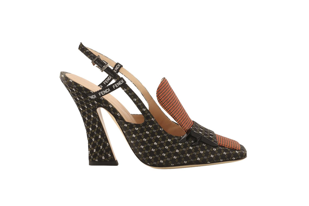 FENDI MULTI FABRIC SLINGBACK PUMPS EU 36 UK 3 US 6