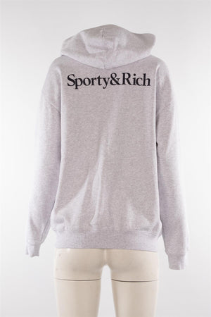 SPORTY & RICH + YANKEES GREY COTTON HOODIE MEDIUM