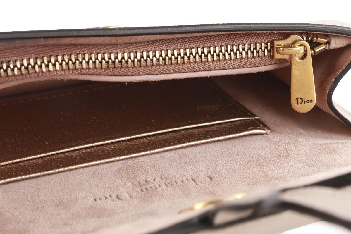 CHRISTIAN DIOR METALLIC SADDLE LEATHER BELT BAG