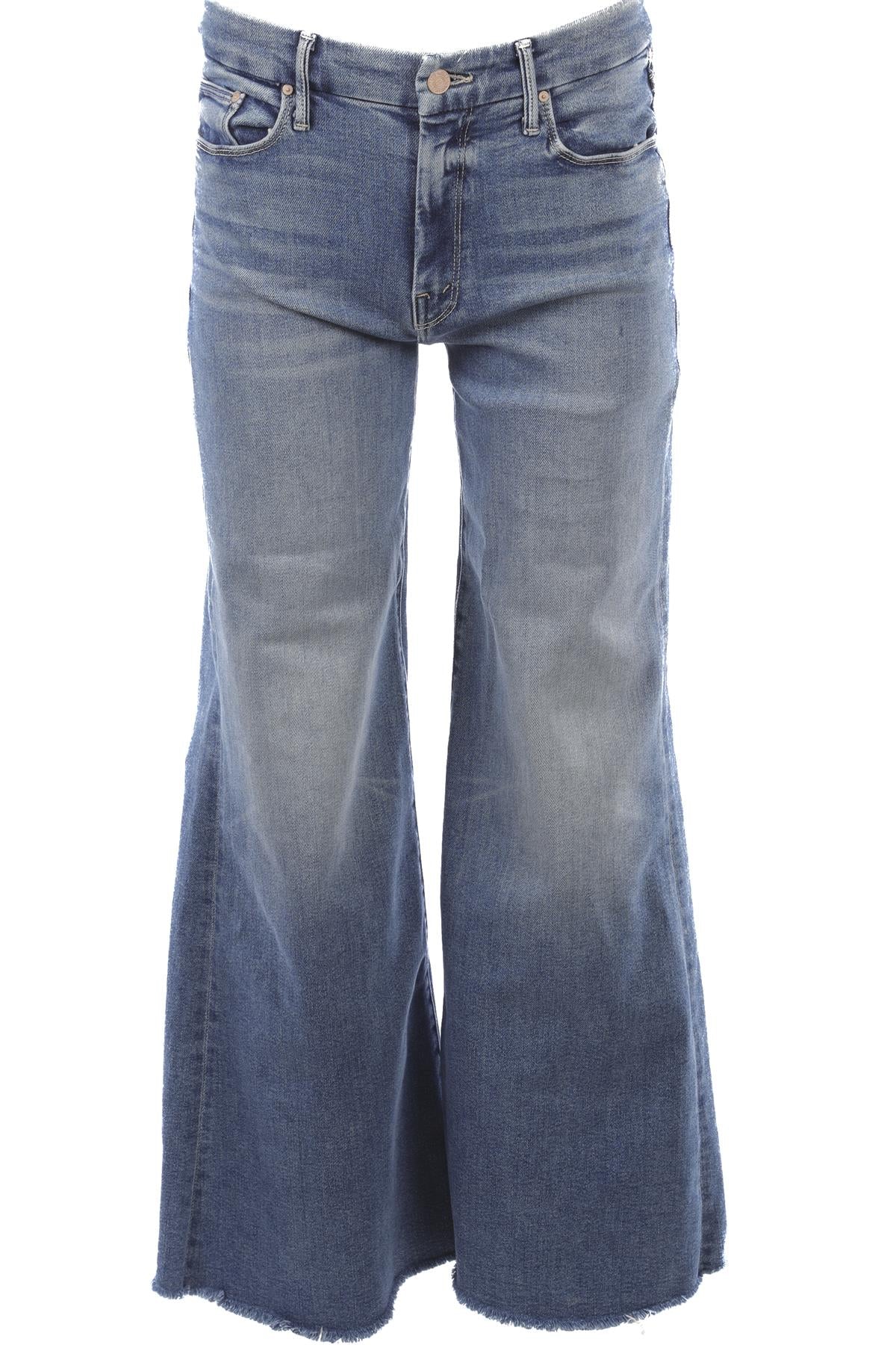 MOTHER BLUE HIGH RISE WIDE LEG JEANS W28