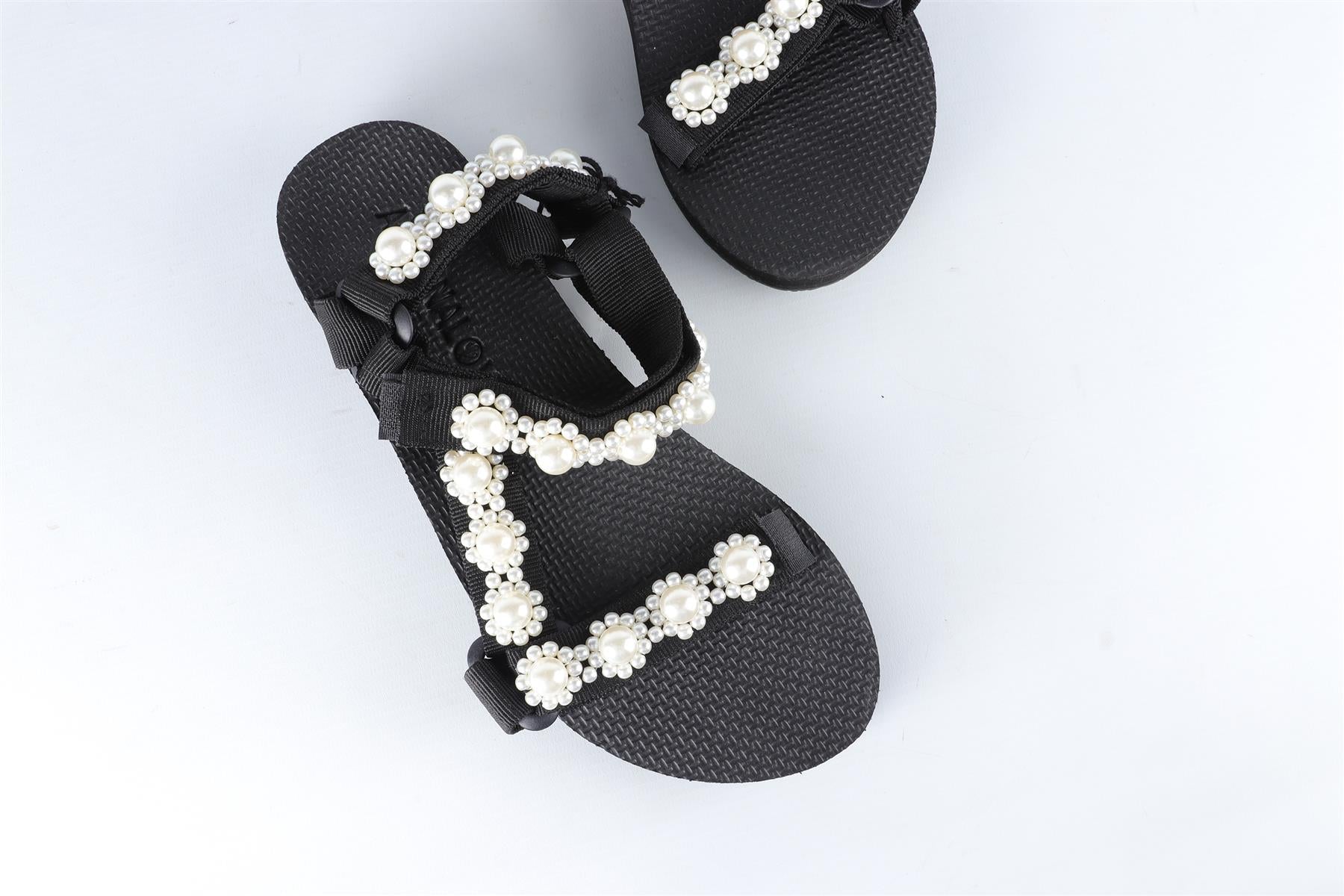 ARIZONA LOVE BLACK PEARL AND RUBBER SANDALS EU 38 UK 5 US 8