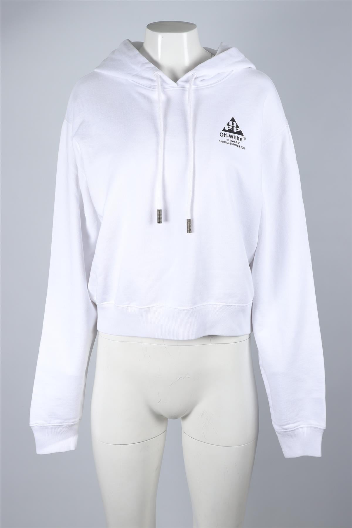 OFF-WHITE WHITE COTTON HOODIE MEDIUM