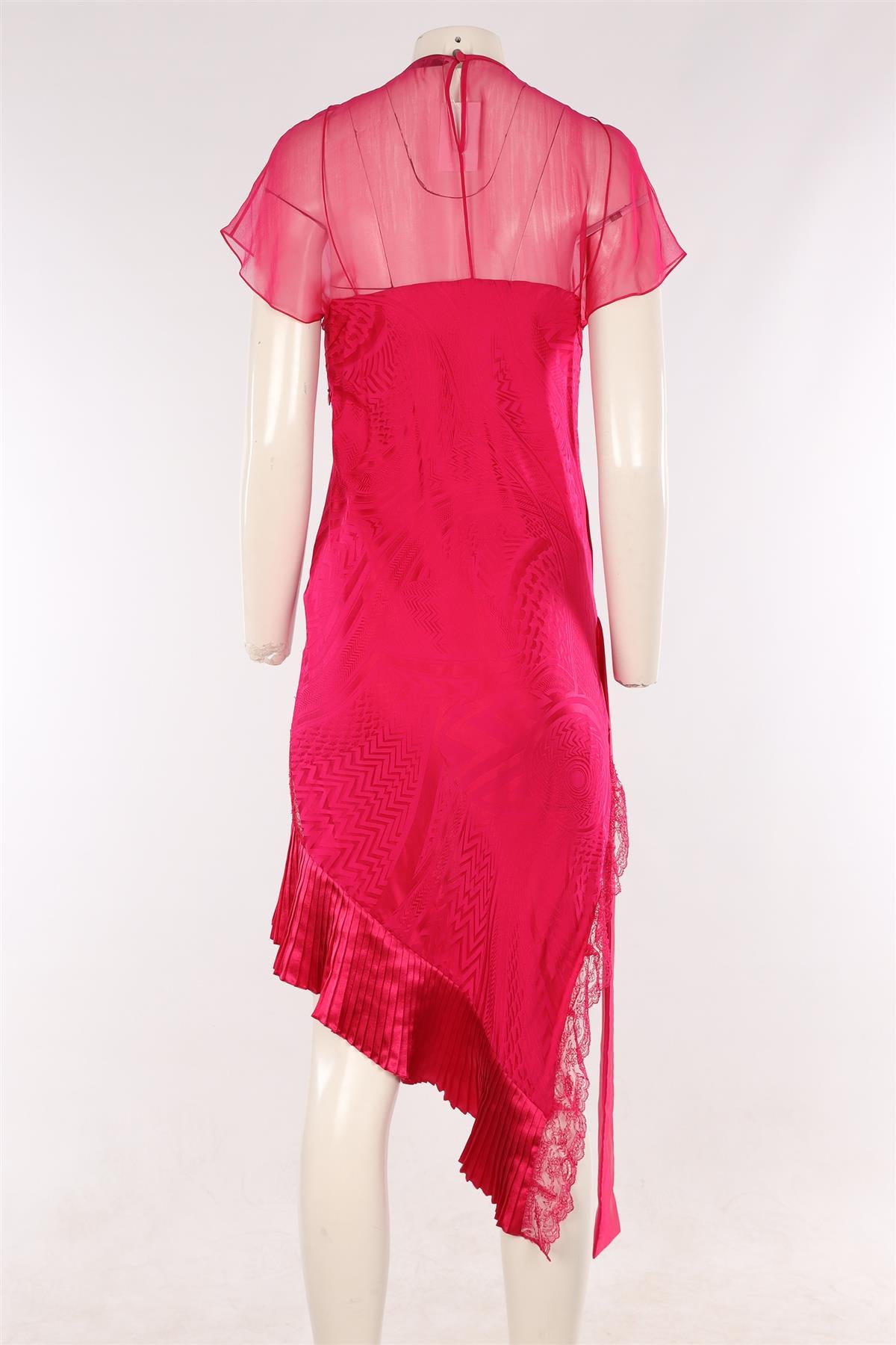 GIVENCHY PINK SILK MIDI DRESS FR 38 UK 10