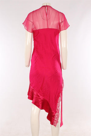 GIVENCHY PINK SILK MIDI DRESS FR 38 UK 10