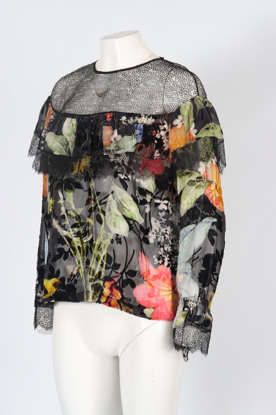 PREEN BY THORNTON BREGAZZI FLORAL SILK TOP MEDIUM