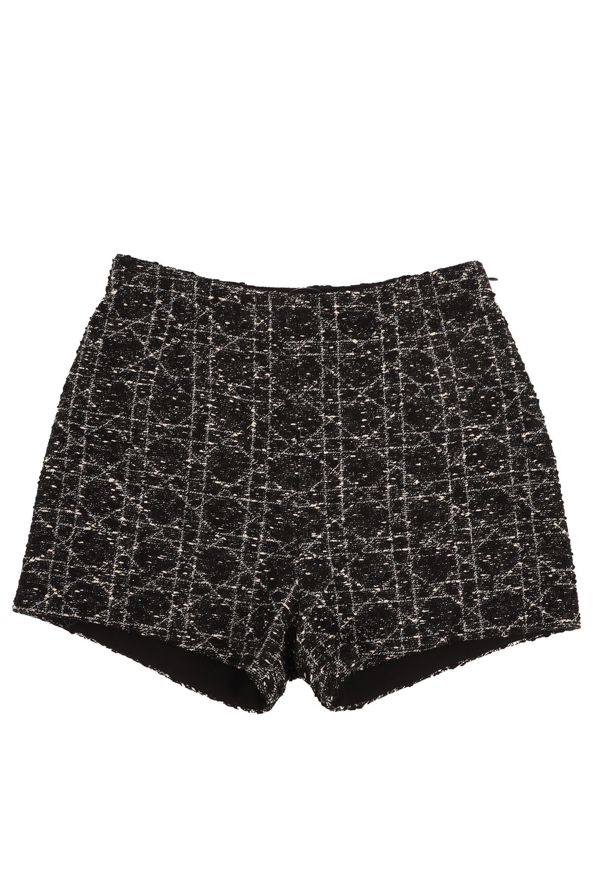 CHRISTIAN DIOR BLACK MACROCANNAGE COTTON SHORTS FR 36 UK 8