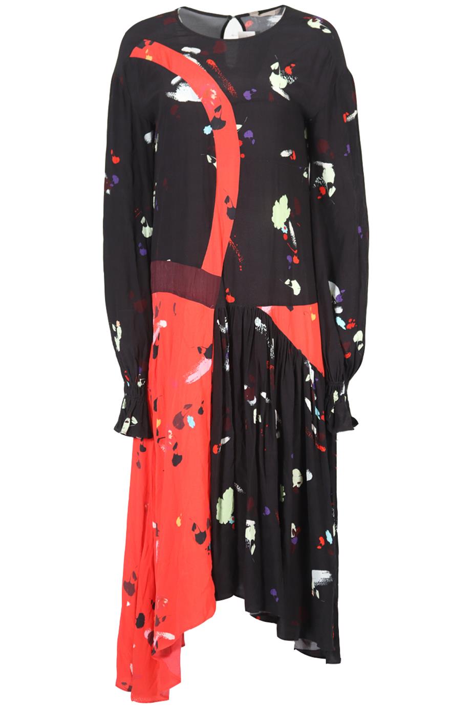 PREEN LINE PRINTED CREPE MAXI DRESS LARGE