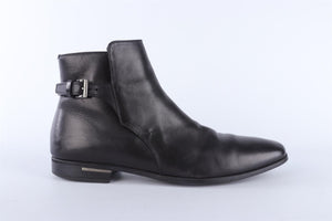 PRADA MEN'S BLACK LEATHER ANKLE BOOTS EU 42.5 UK 8.5 US 9.5