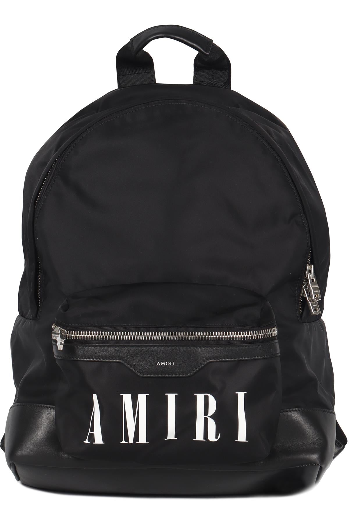 AMIRI BLACK NYLON AND LEATHER BACKPACK