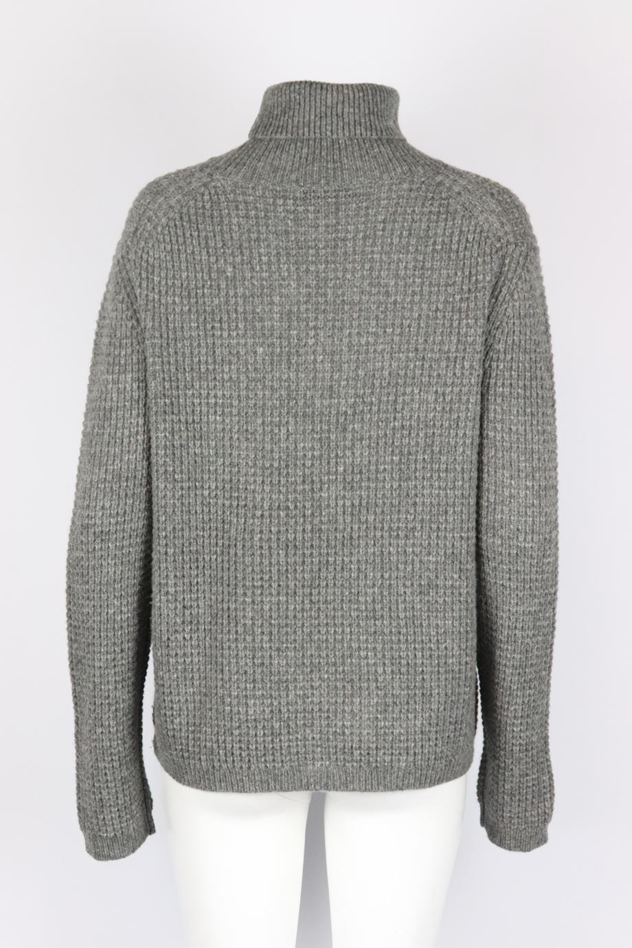 JENNI KAYNE WAFFLE KNIT WOOL BLEND TURTLENECK SWEATER MEDIUM