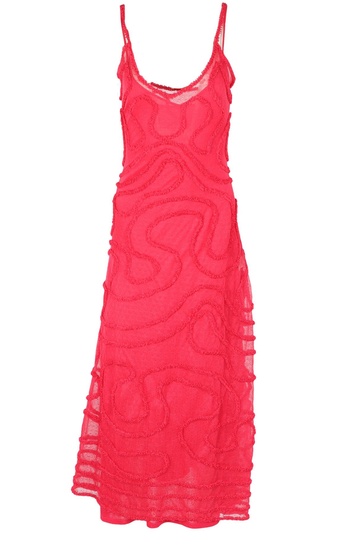 ULLA JOHNSON PINK KNIT MAXI DRESS MEDIUM
